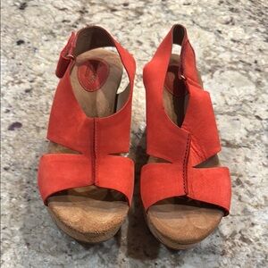 Clarks Orange Wedge Sandals for Women